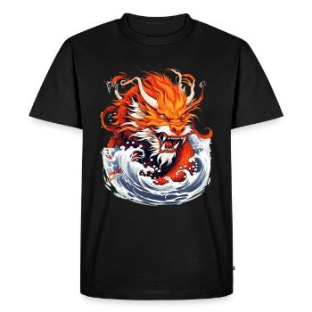 Année du Dragon 2024 Dragonfire - T-shirt Premium bio Homme - noir - Devant - Nico (187cm)