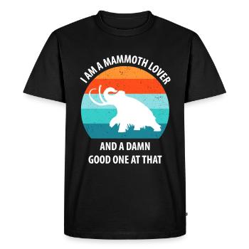 Funny Mammoth Stone Age Ice Age Design Prehistoric - Men's Premium Organic T-Shirt - black - Front - Nico (187cm)