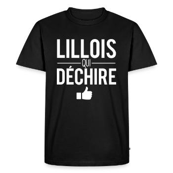 Lillois qui déchire habitant lille ville france - T-shirt Premium bio Homme - noir - Devant - Nico (187cm)