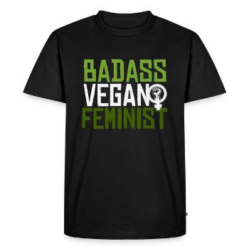 féministe - T-shirt Premium bio Homme - noir - Devant - Nico (187cm)