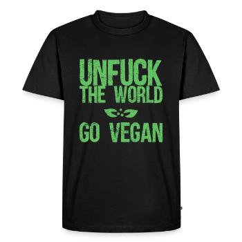 Végétalien végétalien - T-shirt Premium bio Homme - noir - Devant - Nico (187cm)