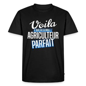 Agriculteur - T-shirt Premium bio Homme - noir - Devant - Nico (187cm)