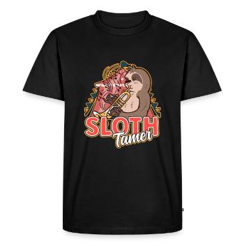 Circus Staff Sloth Tamer - Men's Premium Organic T-Shirt - black - Front - Nico (187cm)