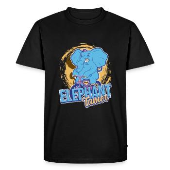 Circus Staff Elephant Tamer - Men's Premium Organic T-Shirt - black - Front - Nico (187cm)