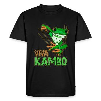 Viva Kambo Frog Ceremony Plant Medicine - Men's Premium Organic T-Shirt - black - Front - Nico (187cm)