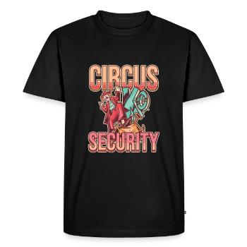 Cirque Sécurité Ringmaster Carnaval Clown - T-shirt Premium bio Homme - noir - Devant - Nico (187cm)