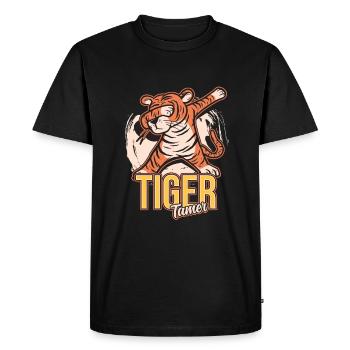 Circus Staff Tiger Tamer Ringmaster - Men's Premium Organic T-Shirt - black - Front - Nico (187cm)