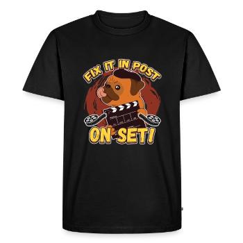 Corrigez-le en post sur le plateau! Réalisation de films - T-shirt Premium bio Homme - noir - Devant - Nico (187cm)