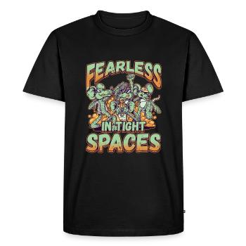 Fearless in Tight Spaces - Men's Premium Organic T-Shirt - black - Front - Nico (187cm)