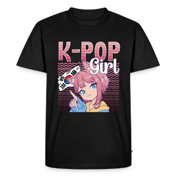 K-Pop Girl K-Drama Kpop - T-shirt Premium bio Homme - noir - Devant - Nico (187cm)