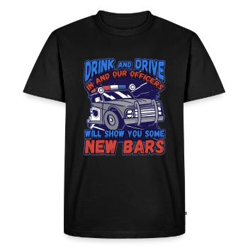 Law Enforcement Design for a Police Officer - Men's Premium Organic T-Shirt - black - Front - Nico (187cm)