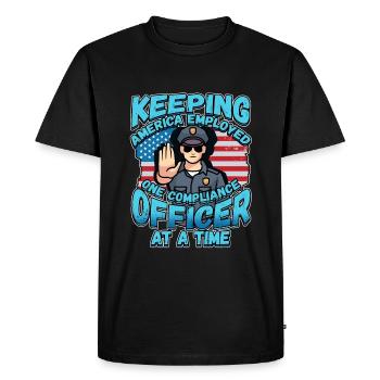 Law Enforcement Design for a Police Officer - Men's Premium Organic T-Shirt - black - Front - Nico (187cm)
