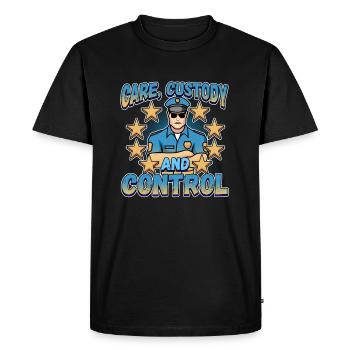 Law Enforcement Design for a Police Officer - Men's Premium Organic T-Shirt - black - Front - Nico (187cm)