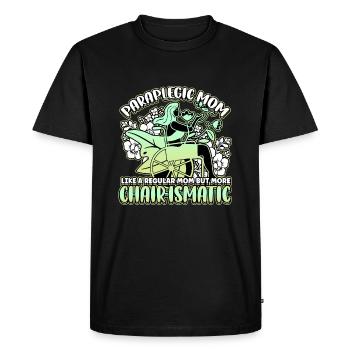Conception de fauteuil roulant pour handicapés pour une amputation - T-shirt Premium bio Homme - noir - Devant - Nico (187cm)