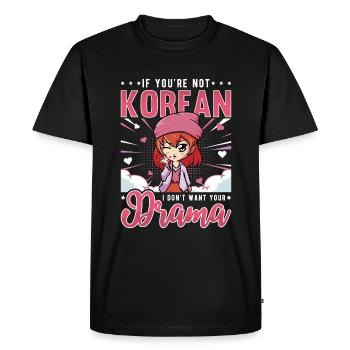 Design pop coréen pour un fan de mode K-Pop - T-shirt Premium bio Homme - noir - Devant - Nico (187cm)
