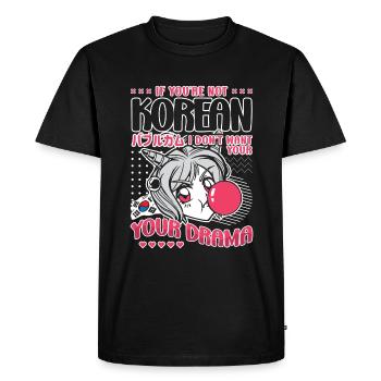Design pop coréen pour un fan de mode K-Pop - T-shirt Premium bio Homme - noir - Devant - Nico (187cm)