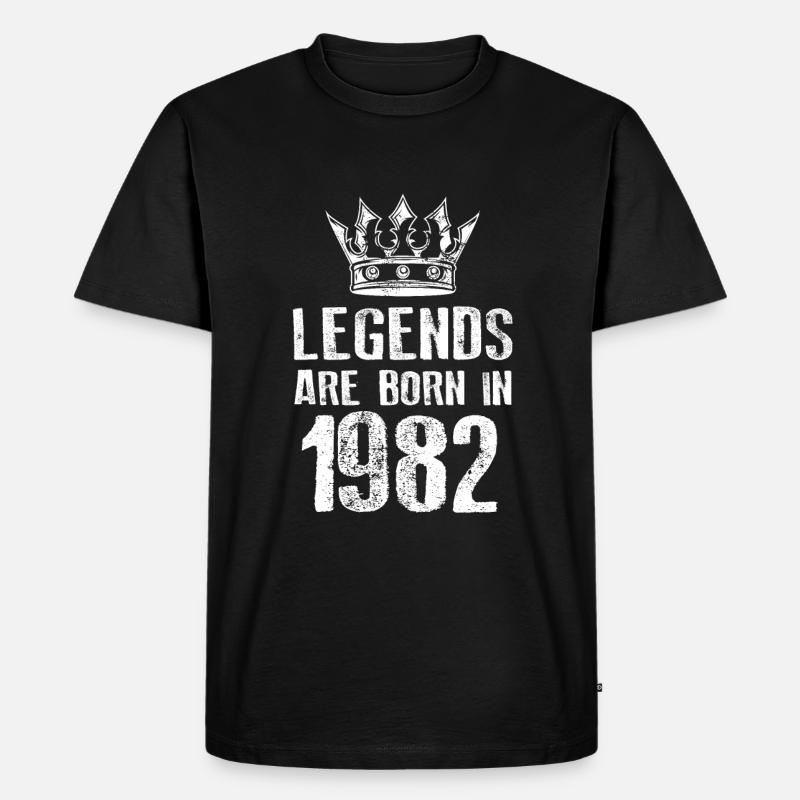 1982 legends born in - Männer Premium Bio T-Shirt - Schwarz