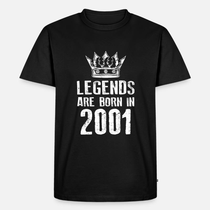 2001 legends born in - Männer Premium Bio T-Shirt - Schwarz