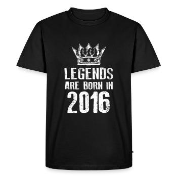 2016 legends born in - Men's Premium Organic T-Shirt - black - Front - Nico (187cm)