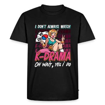 Design pop coréen pour un fan de mode K-Pop - T-shirt Premium bio Homme - noir - Devant - Nico (187cm)