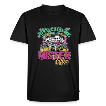 Conception de collecteur de dents fossiles pour un fossile de requin - T-shirt Premium bio Homme - noir - Devant - Nico (187cm)