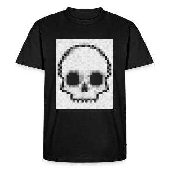 Skull Skull PixelArt Pixelig Pixel - Men's Premium Organic T-Shirt - black - Front - Nico (187cm)