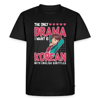 Design pop coréen pour un fan de mode K-Pop - T-shirt Premium bio Homme - noir - Devant - Nico (187cm)