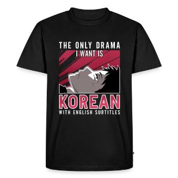 Design pop coréen pour un fan de mode K-Pop - T-shirt Premium bio Homme - noir - Devant - Nico (187cm)