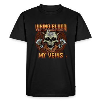 Norse Viking Mythology Design for Viking Warriors - Men's Premium Organic T-Shirt - black - Front - Nico (187cm)