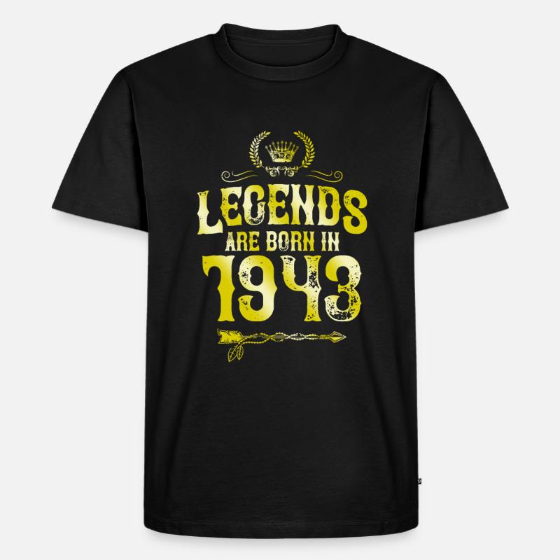 1943 legends born in - Men's Premium Organic T-Shirt - black