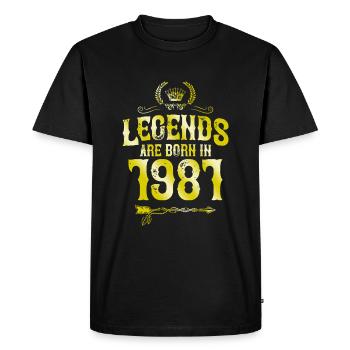 1981 légendes nées en - T-shirt Premium bio Homme - noir - Devant - Nico (187cm)