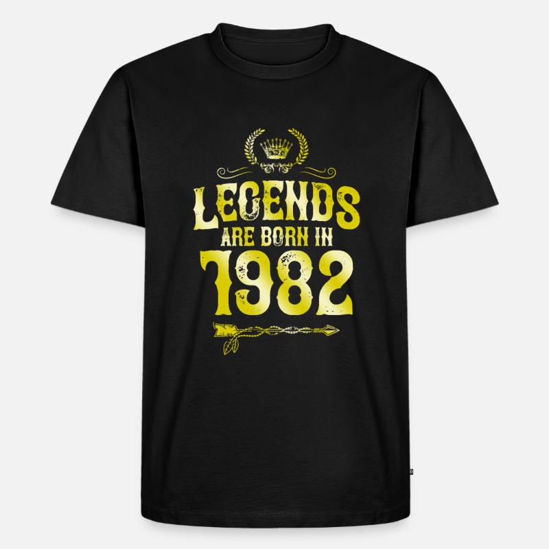 1982 legends born in - Männer Premium Bio T-Shirt - Schwarz