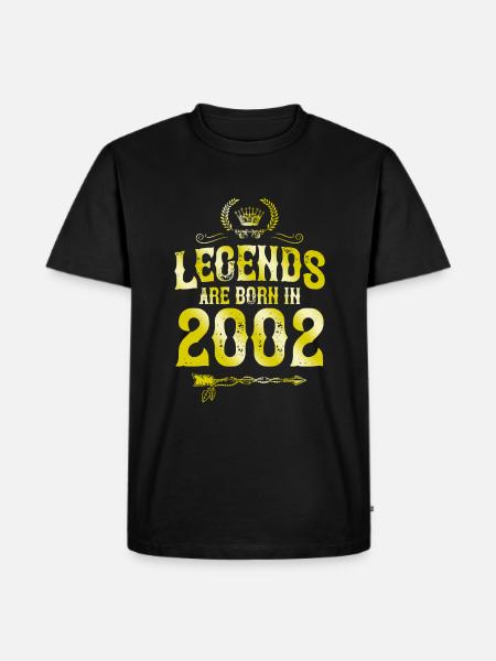 2002 legends born in - Men's Premium Organic T-Shirt - black