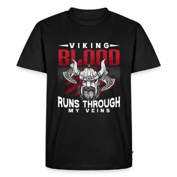 Norse Viking Mythology Design for Viking Warriors - Men's Premium Organic T-Shirt - black - Front - Nico (187cm)