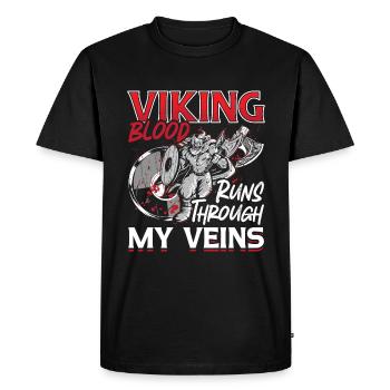 Norse Viking Mythology Design for Viking Warriors - Men's Premium Organic T-Shirt - black - Front - Nico (187cm)