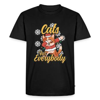 Conception de Noël pour un amoureux des chats de Noël - T-shirt Premium bio Homme - noir - Devant - Nico (187cm)