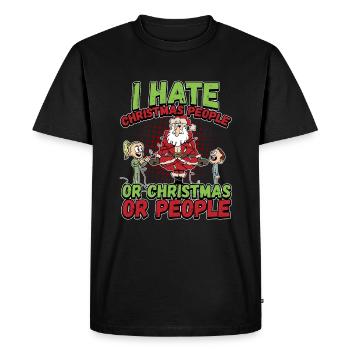 Je déteste les gens de Noël ou de Noël ou les gens - T-shirt Premium bio Homme - noir - Devant - Nico (187cm)