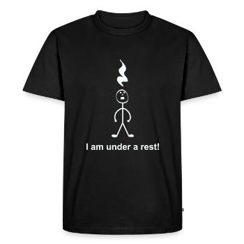 Je suis sous un hummor de musique de pause - T-shirt Premium bio Homme - noir - Devant - Nico (187cm)