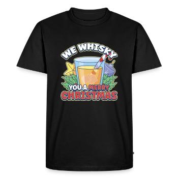 Conception de whisky de Noël pour un amateur de boisson de Noël - T-shirt Premium bio Homme - noir - Devant - Nico (187cm)