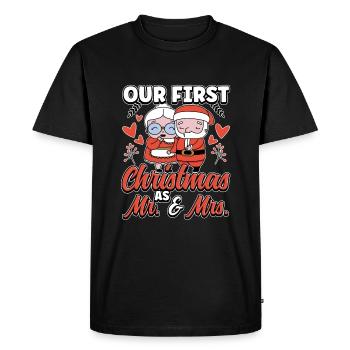 Conception de Noël de mariage pour un couple marié - T-shirt Premium bio Homme - noir - Devant - Nico (187cm)