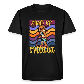 Conception de stand up paddle pour un surfeur de paddle - T-shirt Premium bio Homme - noir - Devant - Nico (187cm)