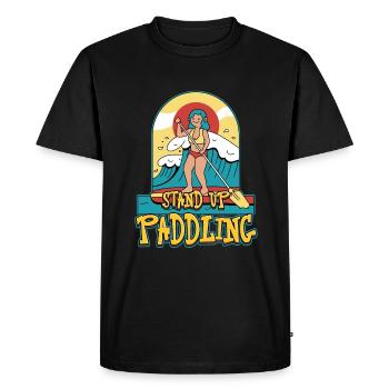 Conception de stand up paddle pour un surfeur de paddle - T-shirt Premium bio Homme - noir - Devant - Nico (187cm)