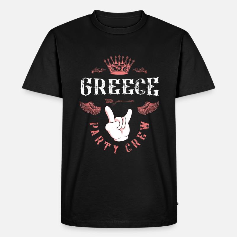 Greece Party Crew - Männer Premium Bio T-Shirt - Schwarz