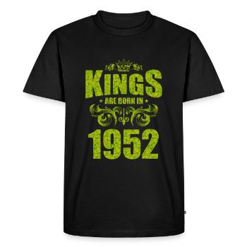 kings are born 1952 - Men's Premium Organic T-Shirt - black - Front - Nico (187cm)