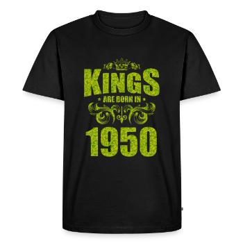kings are born 1950 - Men's Premium Organic T-Shirt - black - Front - Nico (187cm)