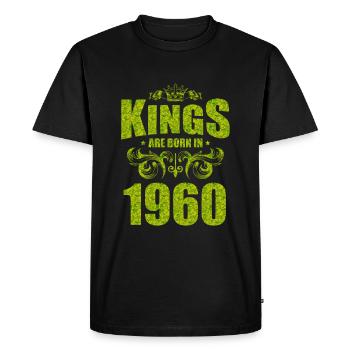 kings are born 1960 - Men's Premium Organic T-Shirt - black - Front - Nico (187cm)