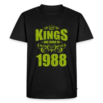 kings are born 1988 - Men's Premium Organic T-Shirt - black - Front - Nico (187cm)
