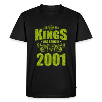 kings are born 2001 - Men's Premium Organic T-Shirt - black - Front - Nico (187cm)