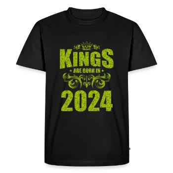 les rois naissent en 2024 - T-shirt Premium bio Homme - noir - Devant - Nico (187cm)