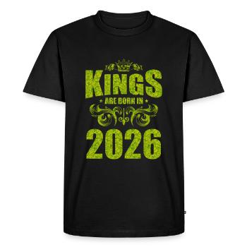 les rois naissent en 2026 - T-shirt Premium bio Homme - noir - Devant - Nico (187cm)